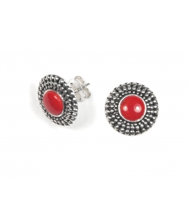 Pendiente Plata Coral