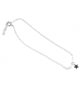 Tobillera Plata Estrella 22+2,50cm