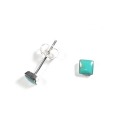 Pendiente Plata Turquesa 4mm
