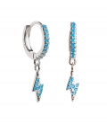 Aro Plata con Rayo Circonitas Azul 12mm
