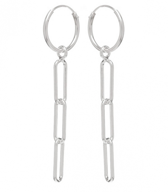 Aro Plata con Cadena 12mm Precio Par