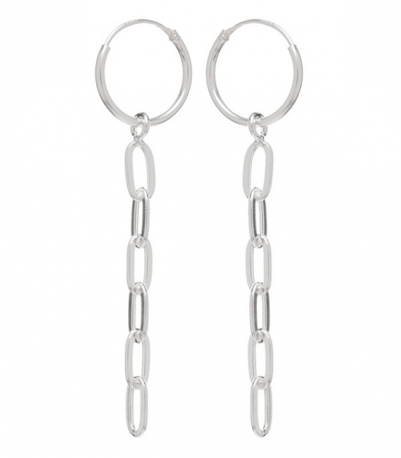 Aro Plata con Cadena 12mm Precio Par
