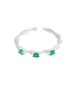 Anillo Plata Tres Circonitas Verde