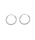 Créoles Argent Tressées 14mm Prix paire