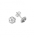 Boucles d'oreilles Argent Fleur 6.5mm. Prix Paire