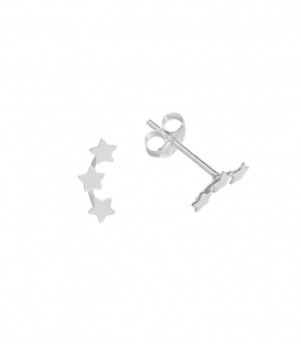 Boucles d'oreilles Argent Trois Étoiles 10mm. Prix Paire