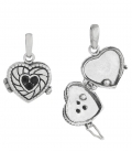Colgante Plata Caja Corazon con Circonitas Negras 16 X 15mm