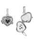 Colgante Plata Caja Corazon con Circonitas Negras 16 X 15mm