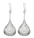 Boucles d'oreilles Argent Vieilli Larme 37mm. Prix Paire