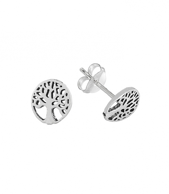 Pendiente Plata de Arbol Vida Ø8mm Precio par