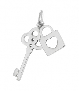 Colgante Plata Llave Candado 19mm