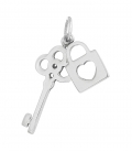 Colgante Plata Llave Candado 19mm