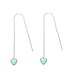 Boucles d'oreilles Argent Chaîne Zirconium Bleu. Prix Paire