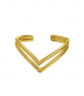 Anillo Plata Pie Midi Dos V Bañado