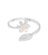 Anillo Plata Circonita Perla y Hoja 204