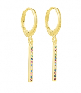 Créoles Argent 10mm avec Barre Zirconium Recouvert