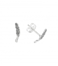 Pendiente Plata Pluma 10mm. Precio par