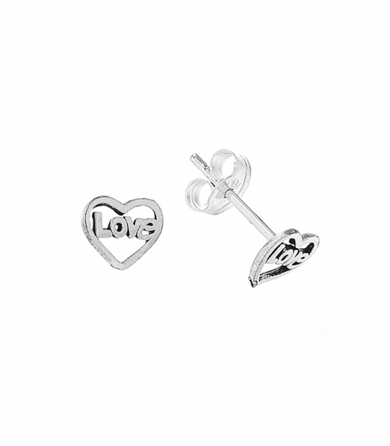 Pendiente Plata Corazon Love 6.5mm. Precio par