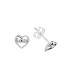 Boucles d'oreilles Argent Coeur Love 6.5mm. Prix Paire