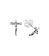 Boucles d'oreilles Argent Croix Christ 8mm Prix Paire