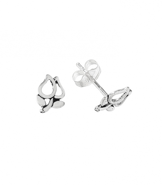 Pendiente Plata Flor Tulipan 7.3mm. Precio par