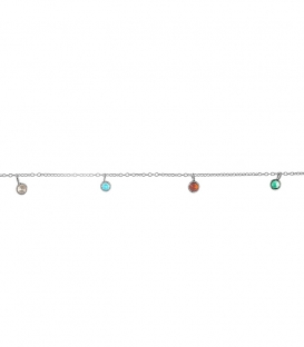 Pulsera Plata Circonitas Color 17+3cm