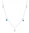 Collier Argent Mauvais Oeil Zirconium 39+3cm