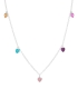 Collier Argent Coeur Zirconium Couleur 39+3cm