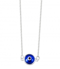 Collier Argent Mauvais Oeil 40+2cm