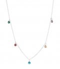 Gargantilla Plata Circonitas Colores 39+3cm