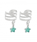Cartilago Plata Estrella Circonita Azul Precio par