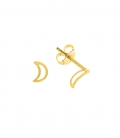 Boucles D'oreilles Argent Lune Recouvert d'or Prix Paire