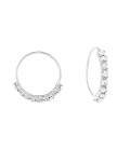 Boucles D'oreilles Créoles Argent Zirconium 12mm. Prix Paire