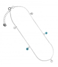 Tobillera Plata Ojo Turco Circonitas 25+3cm