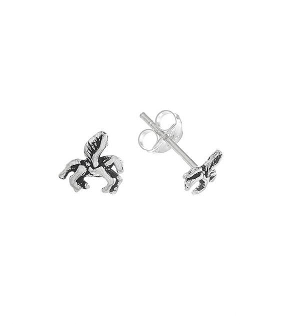 Pendiente Plata Pegaso 8mm. precio par