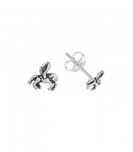 Pendiente Plata Pegaso 8mm. precio par