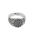Anillo Plata Sello Sol Negro