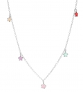 Collier Argent Etoile Zirconium Couleur 39+3cm