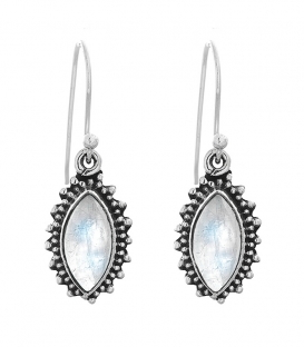 Boucles d'oreilles Argent Pierre de Lune 1,90cm. Prix paire