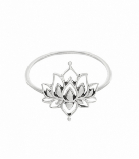 Anillo Plata Flor Loto