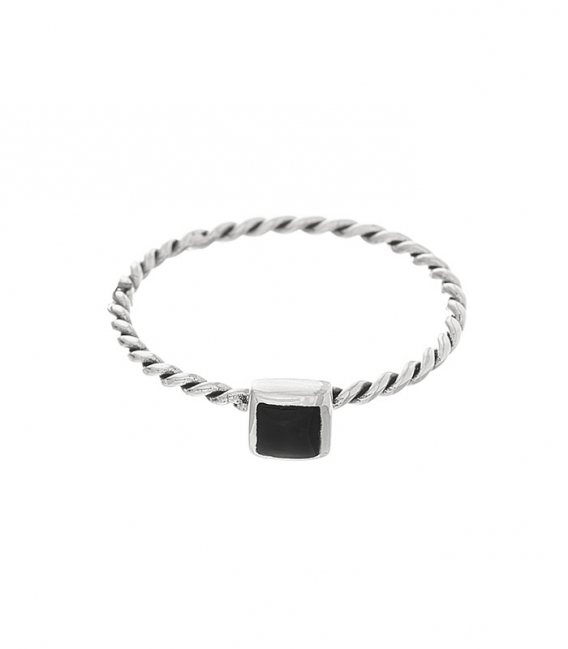 Anillo Plata Onix 4.5mm