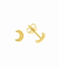 Pendiente Plata Luna Invertida 6mm Bañado en Oro Precio Par