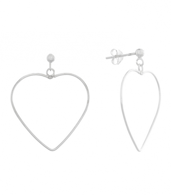 Pendiente Plata Corazon 2,70cm Precio Par