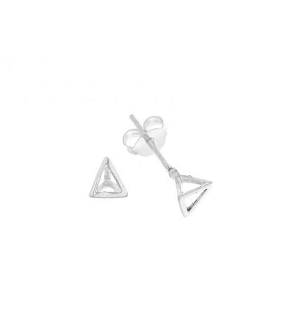 Boucles d'oreilles Argent Triangle 3D de 5.2mm. Prix Paire