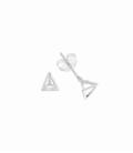 Boucles d'oreilles Argent Triangle 3D de 5.2mm. Prix Paire
