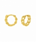 Pendiente Plata Aro Cadena 12mm Precio par Bañado en oro