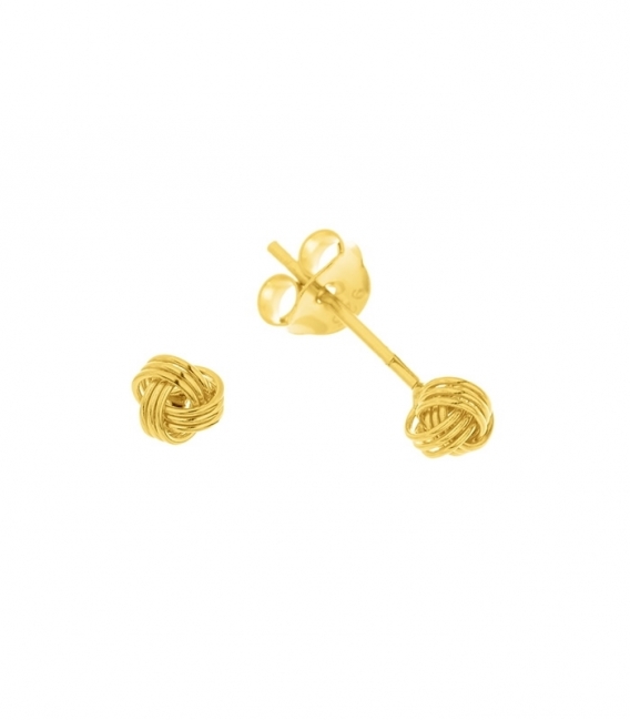 Pendiente Plata Nudo 4mm Baño Oro Precio Par