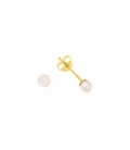 Pendiente Plata Perla 4mm. Baño Oro Precio par