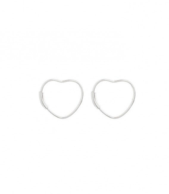 Pendiente Plata Corazon 10mm. Precio Par