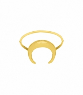 Anillo Plata Luna Invertida Bañado